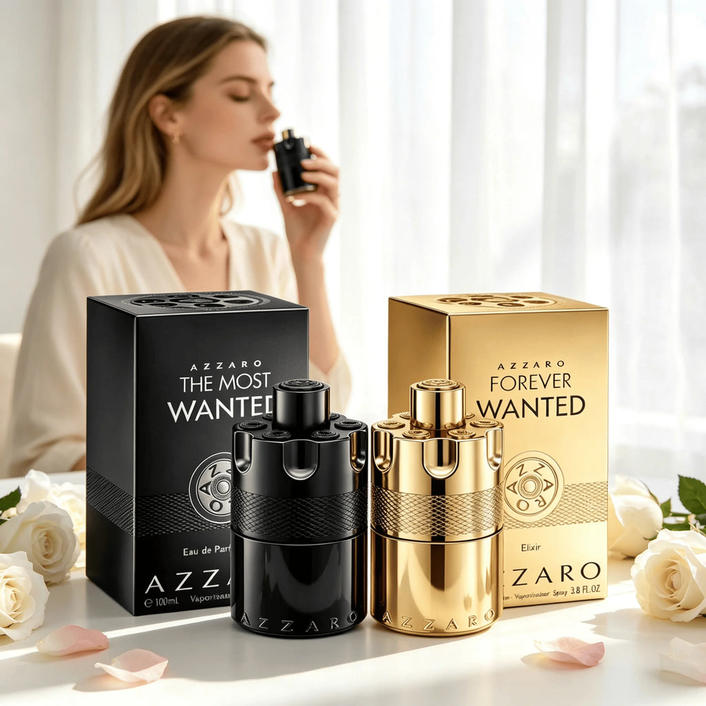 Azzaro Forever Wanted Elixir and Azzaro The Most Wanted - Warm Spicy Cologne Fragrance with Raspberry, Cardamom & Leather Accord - 12 Hour Long Lasting - Sophisticated Best For Date Night Tail Notes of Vanilla, Amber, and ced
