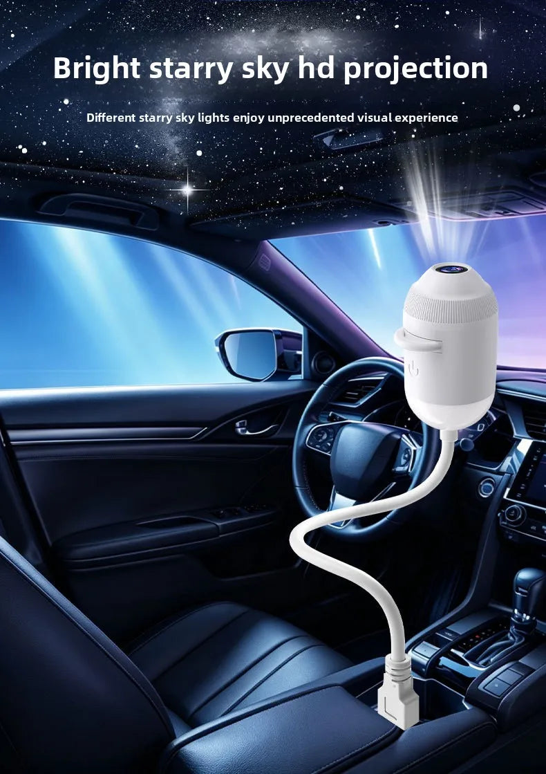 USB Starry Sky Projector Light, Adjustable-Angle Car Ambient Light,Decorative Light for Bedrooms, Living Rooms,and Car Interiors