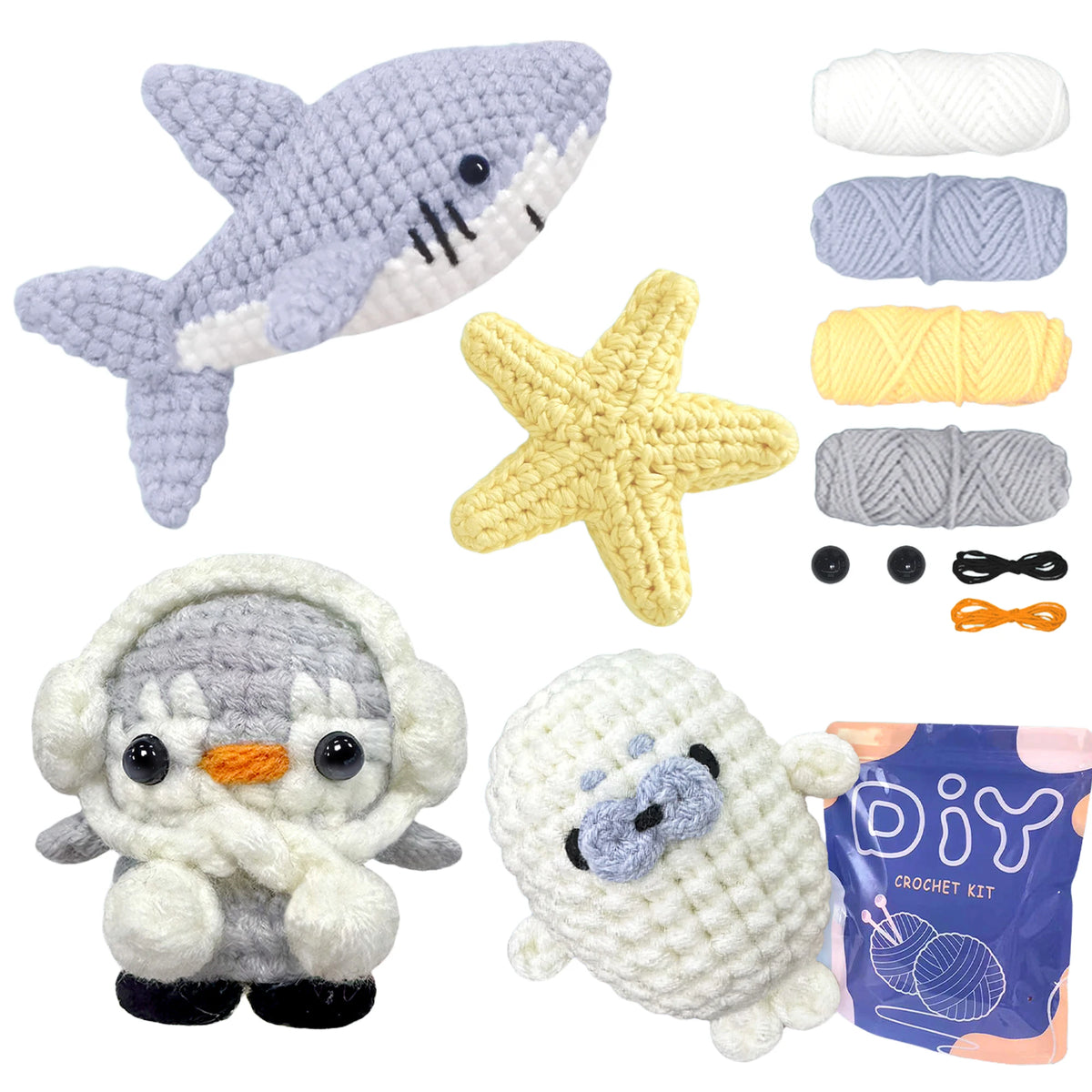 Animal sery Crochet Kit for Beginners Crochet Starter SET