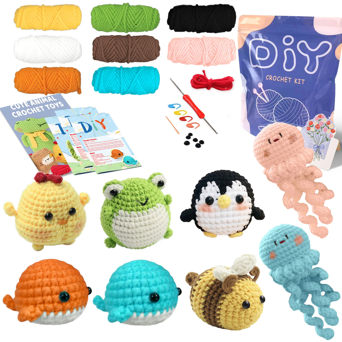 Animal sery Crochet Kit for Beginners Crochet Starter SET