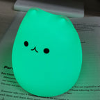 Mini Popular Cat Baby Night Lamp 7-color Pat Touch Color-changing Eye Protection Bedroom Bedside Night Light Gift Children