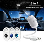 USB Starry Sky Projector Light, Adjustable-Angle Car Ambient Light,Decorative Light for Bedrooms, Living Rooms,and Car Interiors