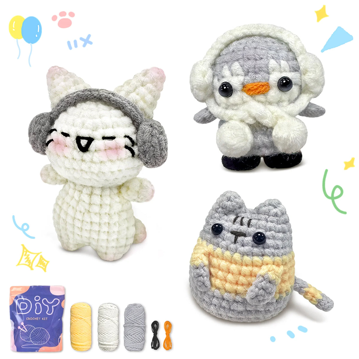 Animal sery Crochet Kit for Beginners Crochet Starter SET