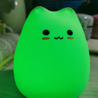 Mini Popular Cat Baby Night Lamp 7-color Pat Touch Color-changing Eye Protection Bedroom Bedside Night Light Gift Children