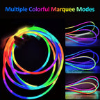 5V USB RGBIC Neon LED Strip Lights with Bluetooth APP Control Music Sync Waterproof Flexible Tape for Gaming Room Party Decor