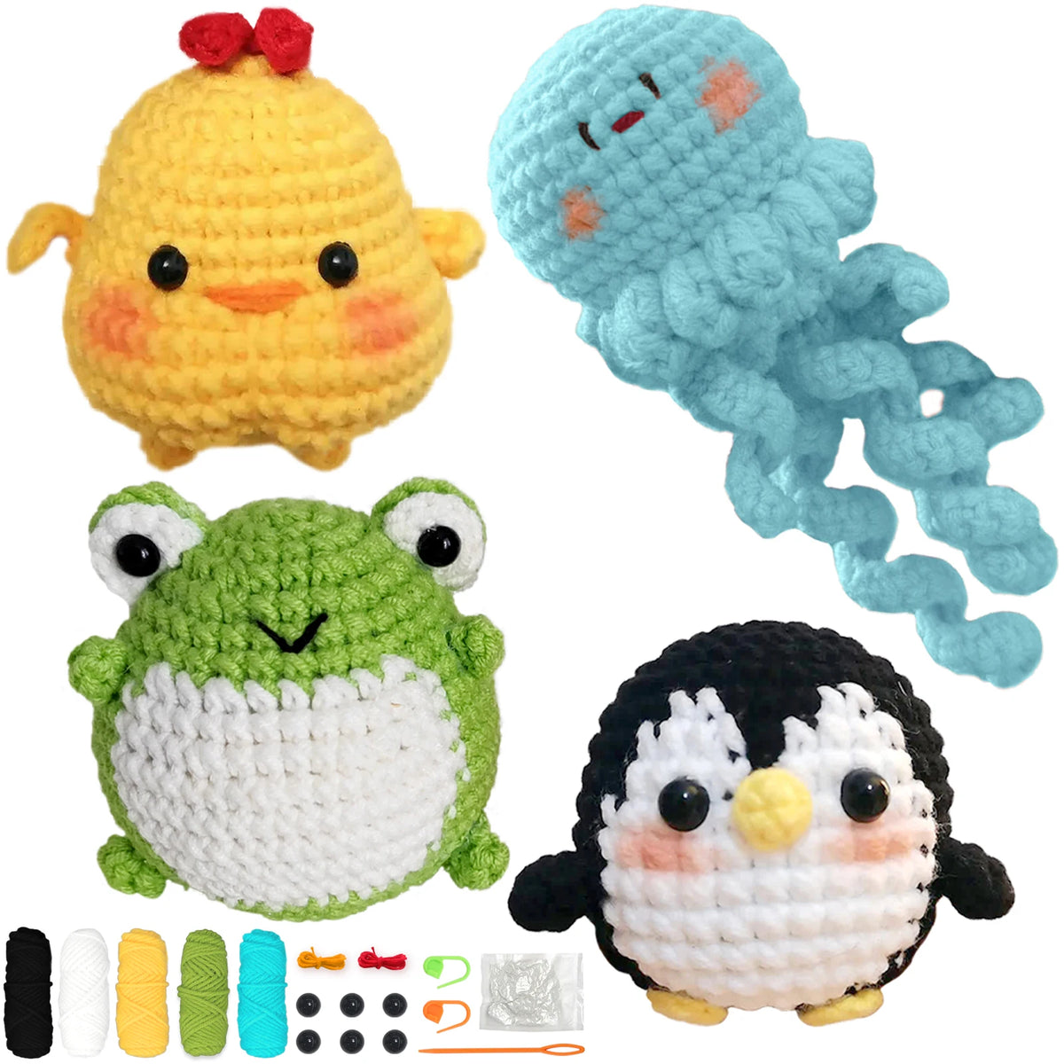 Animal sery Crochet Kit for Beginners Crochet Starter SET