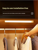 1pc Wireless Rechargeable LED Motion Sensor Cabinet Light - Ideal for Closet, Kitchen, Wardrobe, Stairs - Battery Operated Night