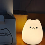 Mini Popular Cat Baby Night Lamp 7-color Pat Touch Color-changing Eye Protection Bedroom Bedside Night Light Gift Children