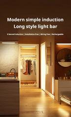 1pc Wireless Rechargeable LED Motion Sensor Cabinet Light - Ideal for Closet, Kitchen, Wardrobe, Stairs - Battery Operated Night