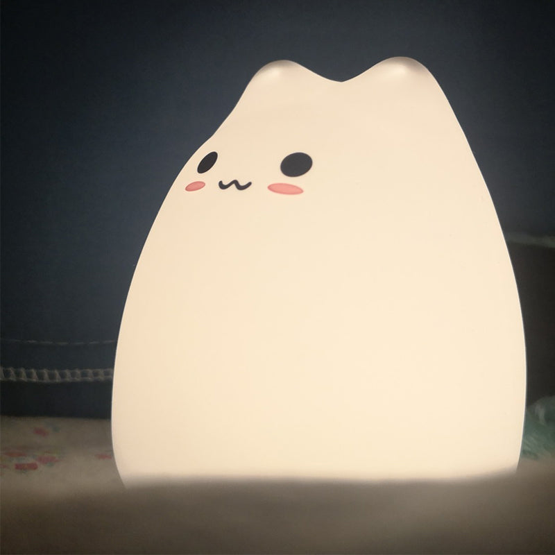Mini Popular Cat Baby Night Lamp 7-color Pat Touch Color-changing Eye Protection Bedroom Bedside Night Light Gift Children