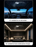 USB Starry Sky Projector Light, Adjustable-Angle Car Ambient Light,Decorative Light for Bedrooms, Living Rooms,and Car Interiors