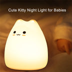Mini Popular Cat Baby Night Lamp 7-color Pat Touch Color-changing Eye Protection Bedroom Bedside Night Light Gift Children