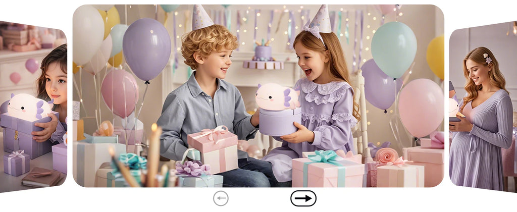 Night Light for Kids,Cute Purple Axolotl Lamp ,LED Squishy Nursery Nightlight,  Soft Silicone Novelty Animal Bedside Lamp