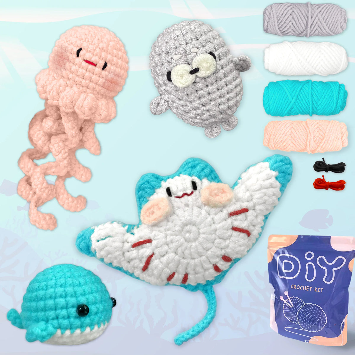 Animal sery Crochet Kit for Beginners Crochet Starter SET